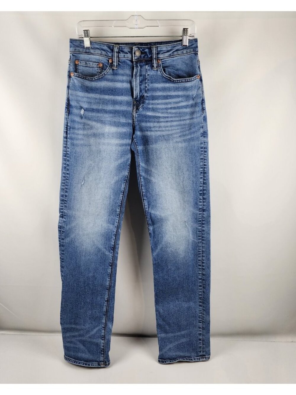 American Eagle Jeans Mens 29x33 Airflex+ Blue Stretch Mid Rise Slight Distress